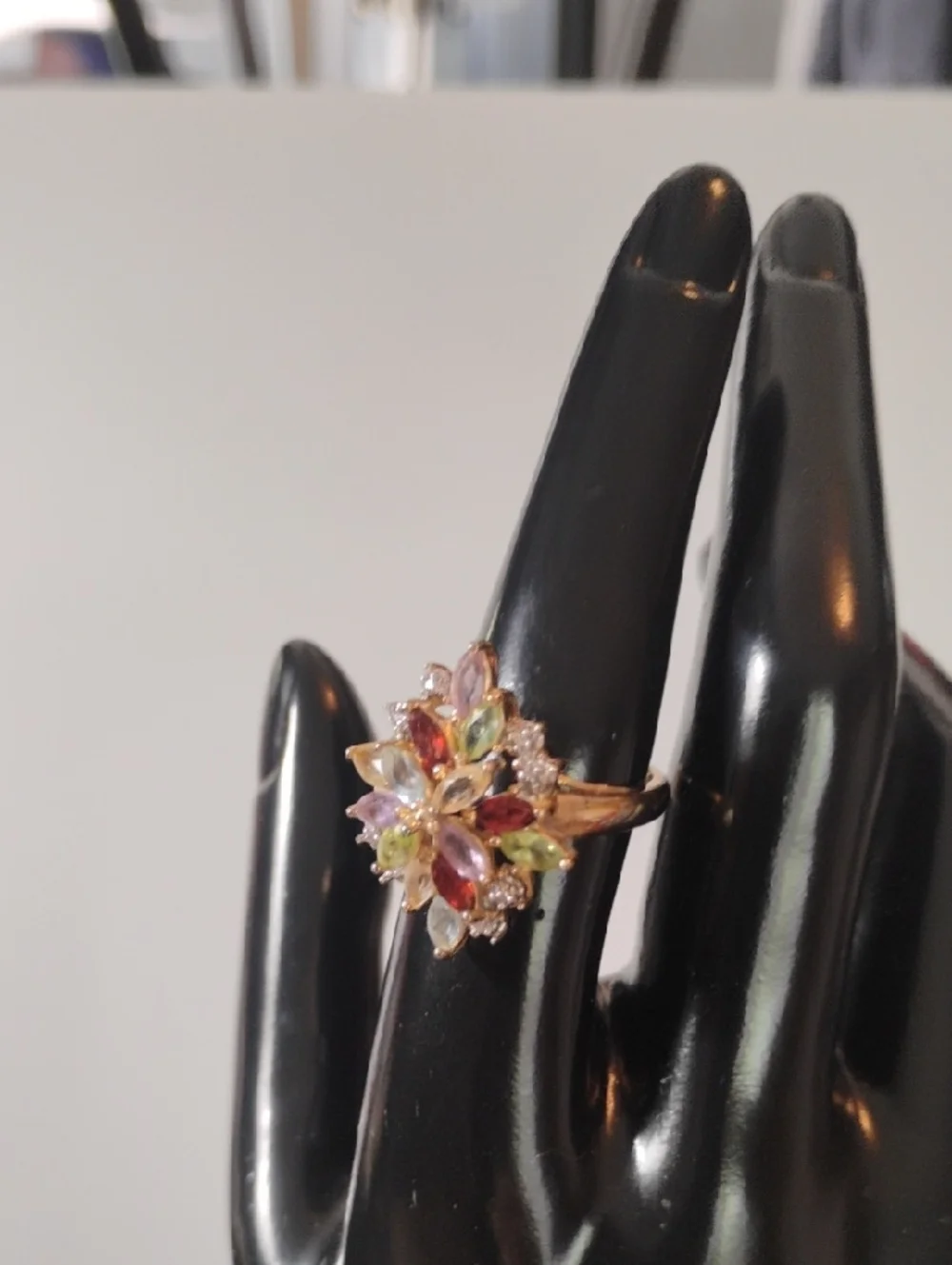Multicolor Floral Gemstone Ring - Women Jewelry